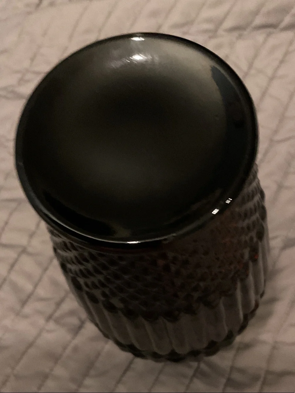 Indiana Glass Black Textured Decorative Vase